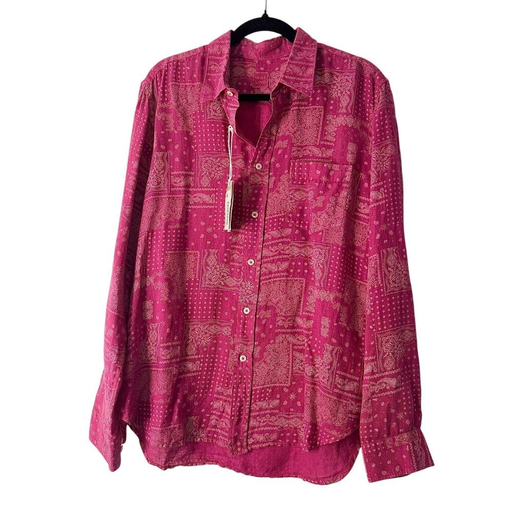 120% LINO NWT Pink Regular Fit Shirt